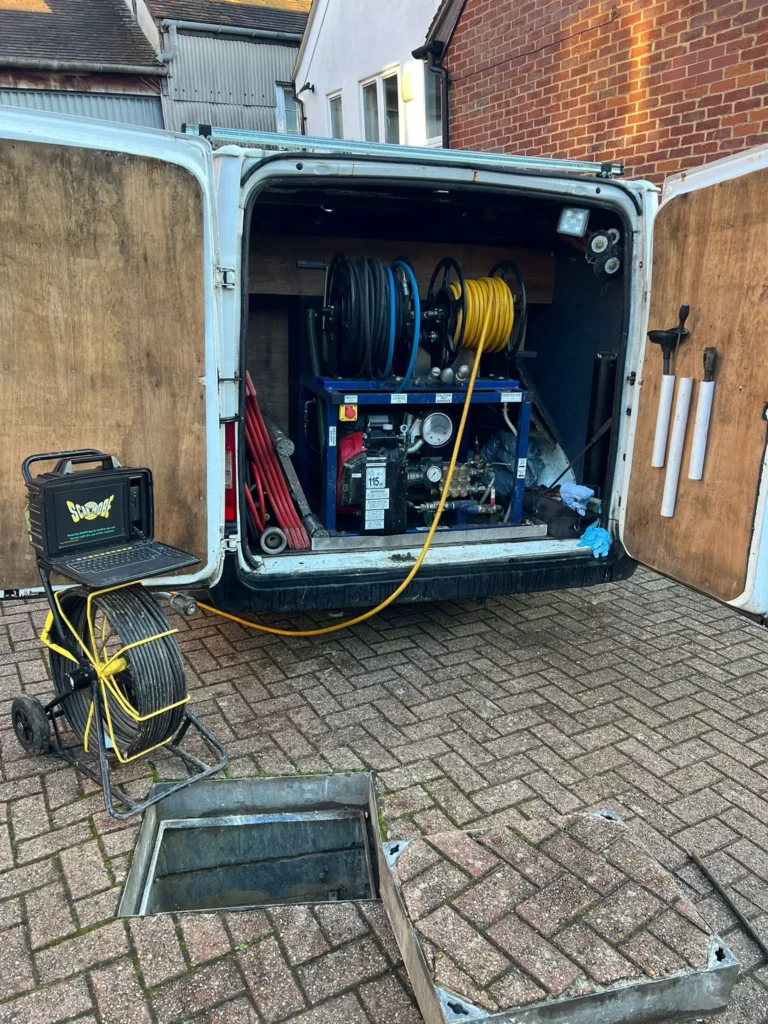 Unblocking a sewage waste water drain