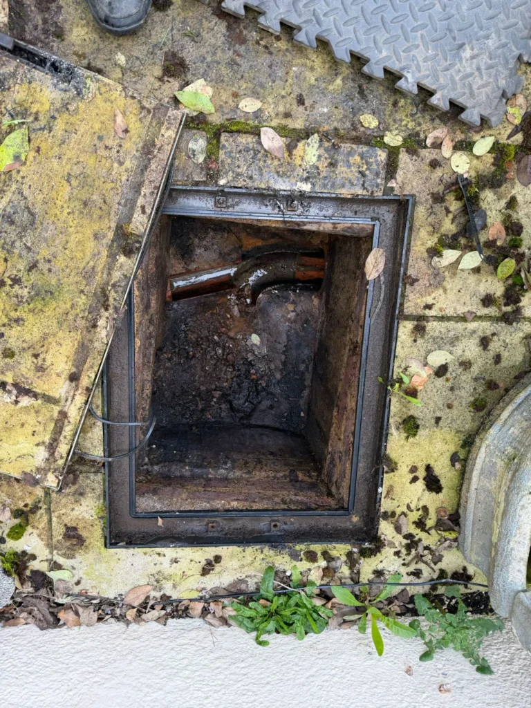 Blocked sewer drain in Hertford