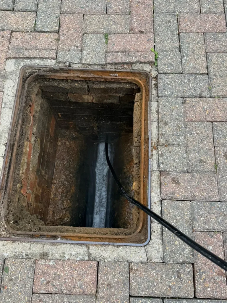 Drain being unblocked in Stevenage